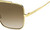 Side View of Marc Jacobs 486/S Unisex Pentagonal Designer Sunglasses in Gold/Amber Brown 56mm