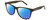 Profile View of Tommy Hilfiger TH 1712/S Designer Polarized Sunglasses with Custom Cut Blue Mirror Lenses in Dark Brown Crystal Unisex Square Full Rim Acetate 54 mm