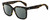Profile View of Rag&Bone RNB1018/S Designer Polarized Sunglasses with Custom Cut Smoke Grey Lenses in Dark Tortoise Havana Brown Amber Gold Ladies Square Full Rim Acetate 56 mm
