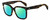 Profile View of Rag&Bone RNB1018/S Designer Polarized Reading Sunglasses with Custom Cut Powered Green Mirror Lenses in Dark Tortoise Havana Brown Amber Gold Ladies Square Full Rim Acetate 56 mm