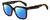 Profile View of Rag&Bone RNB1018/S Designer Polarized Reading Sunglasses with Custom Cut Powered Blue Mirror Lenses in Dark Tortoise Havana Brown Amber Gold Ladies Square Full Rim Acetate 56 mm