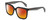 Profile View of Rag&Bone RNB1018/S Designer Polarized Sunglasses with Custom Cut Red Mirror Lenses in Gloss Black Grey Crystal Ladies Square Full Rim Acetate 56 mm