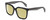 Profile View of Rag&Bone RNB1018/S Designer Polarized Reading Sunglasses with Custom Cut Powered Sun Flower Yellow Lenses in Gloss Black Grey Crystal Ladies Square Full Rim Acetate 56 mm