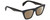 Profile View of Rag&Bone RNB1025/S Designer Polarized Sunglasses with Custom Cut Amber Brown Lenses in Dark Green Crystal Gold Ladies Cat Eye Full Rim Acetate 51 mm