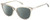 Profile View of Rag&Bone RNB1035/S Designer Polarized Sunglasses with Custom Cut Smoke Grey Lenses in Light Moss Green Crystal Silver Ladies Square Full Rim Acetate 55 mm