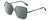 Profile View of Rag&Bone RNB1054/G/S Designer Polarized Sunglasses with Custom Cut Smoke Grey Lenses in Shiny Black Gold Clear Crystal Ladies Square Full Rim Metal 58 mm