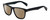 Profile View of Rag&Bone RNB5031/G/S Designer Polarized Sunglasses with Custom Cut Amber Brown Lenses in Gloss Black Iron Grey Unisex Square Full Rim Acetate 56 mm