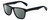 Profile View of Rag&Bone RNB5031/G/S Designer Polarized Sunglasses with Custom Cut Smoke Grey Lenses in Gloss Black Iron Grey Unisex Square Full Rim Acetate 56 mm