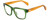 Profile View of Rag&Bone RNB5041/S Designer Single Vision Prescription Rx Eyeglasses in Pine Green Burnt Orange Crystal Unisex Cat Eye Full Rim Acetate 54 mm