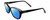 Profile View of Chopard VCH229S Designer Polarized Sunglasses with Custom Cut Blue Mirror Lenses in Gloss Black Silver Gemstone Accents White Ladies Cat Eye Full Rim Acetate 54 mm