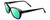 Profile View of Chopard VCH229S Designer Polarized Reading Sunglasses with Custom Cut Powered Green Mirror Lenses in Gloss Black Silver Gemstone Accents White Ladies Cat Eye Full Rim Acetate 54 mm