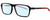 Profile View of Chopard VCH310 Designer Blue Light Blocking Eyeglasses in Gloss Black Gold Grey Unisex Rectangular Full Rim Acetate 52 mm