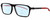 Profile View of Chopard VCH310 Designer Progressive Lens Blue Light Blocking Eyeglasses in Gloss Black Gold Grey Unisex Rectangular Full Rim Acetate 52 mm