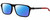 Profile View of Chopard VCH310 Designer Polarized Reading Sunglasses with Custom Cut Powered Blue Mirror Lenses in Gloss Black Gold Grey Unisex Rectangular Full Rim Acetate 52 mm
