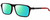 Profile View of Chopard VCH310 Designer Polarized Reading Sunglasses with Custom Cut Powered Green Mirror Lenses in Gloss Black Gold Grey Unisex Rectangular Full Rim Acetate 52 mm