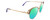 Profile View of Chopard VCHC51S Designer Polarized Reading Sunglasses with Custom Cut Powered Green Mirror Lenses in Shiny 23KT Gold Plated Silver Gemstone Accents Lilac Purple Glitter Ladies Cat Eye Full Rim Metal 54 mm