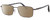 Profile View of Chopard VCHF28 Designer Polarized Sunglasses with Custom Cut Amber Brown Lenses in Shiny Gunmetal Grey Black Mens Rectangular Full Rim Metal 53 mm