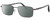 Profile View of Chopard VCHF28 Designer Polarized Sunglasses with Custom Cut Smoke Grey Lenses in Shiny Gunmetal Grey Black Mens Rectangular Full Rim Metal 53 mm