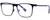Profile View of John Varvatos V182 Designer Reading Eye Glasses with Custom Cut Powered Lenses in Matte Navy Blue Gunmetal Skull Accents Unisex Square Full Rim Metal 55 mm