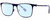 Profile View of John Varvatos V182 Designer Blue Light Blocking Eyeglasses in Matte Navy Blue Gunmetal Skull Accents Unisex Square Full Rim Metal 55 mm
