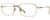 Profile View of John Varvatos V184 Designer Single Vision Prescription Rx Eyeglasses in Shiny Gold Matte Black Unisex Rectangular Full Rim Metal 54 mm