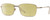 Profile View of John Varvatos V184 Designer Polarized Reading Sunglasses with Custom Cut Powered Sun Flower Yellow Lenses in Shiny Gold Matte Black Unisex Rectangular Full Rim Metal 54 mm