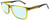 Profile View of John Varvatos V374 Designer Blue Light Blocking Eyeglasses in Olive Green Crystal Brown Tortoise Havana Fade Unisex Rectangular Full Rim Acetate 55 mm