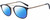 Profile View of John Varvatos V378 Designer Polarized Sunglasses with Custom Cut Blue Mirror Lenses in Gloss Navy Blue Smokey Grey 2-Tone Gunmetal Unisex Panthos Full Rim Acetate 49 mm