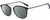 Profile View of John Varvatos V378 Designer Polarized Sunglasses with Custom Cut Smoke Grey Lenses in Gloss Navy Blue Smokey Grey 2-Tone Gunmetal Unisex Panthos Full Rim Acetate 49 mm