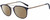 Profile View of John Varvatos V378 Designer Polarized Reading Sunglasses with Custom Cut Powered Amber Brown Lenses in Gloss Navy Blue Smokey Grey 2-Tone Gunmetal Unisex Panthos Full Rim Acetate 49 mm