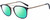 Profile View of John Varvatos V378 Designer Polarized Reading Sunglasses with Custom Cut Powered Green Mirror Lenses in Gloss Navy Blue Smokey Grey 2-Tone Gunmetal Unisex Panthos Full Rim Acetate 49 mm