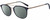 Profile View of John Varvatos V378 Designer Polarized Reading Sunglasses with Custom Cut Powered Smoke Grey Lenses in Gloss Navy Blue Smokey Grey 2-Tone Gunmetal Unisex Panthos Full Rim Acetate 49 mm