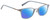 Profile View of John Varvatos V405 Designer Polarized Reading Sunglasses with Custom Cut Powered Blue Mirror Lenses in Gloss Sky Blue Gunmetal Unisex Panthos Full Rim Acetate 48 mm