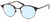 Profile View of John Varvatos V407 Designer Blue Light Blocking Eyeglasses in Dark Brown Tortoise Havana Black Unisex Panthos Full Rim Metal 50 mm