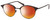 Profile View of John Varvatos V407 Designer Polarized Sunglasses with Custom Cut Red Mirror Lenses in Dark Brown Tortoise Havana Black Unisex Panthos Full Rim Metal 50 mm