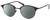 Profile View of John Varvatos V407 Designer Polarized Reading Sunglasses with Custom Cut Powered Smoke Grey Lenses in Dark Brown Tortoise Havana Black Unisex Panthos Full Rim Metal 50 mm