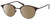 Profile View of John Varvatos V407 Designer Polarized Reading Sunglasses with Custom Cut Powered Amber Brown Lenses in Dark Brown Tortoise Havana Black Unisex Panthos Full Rim Metal 50 mm