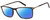 Profile View of John Varvatos V408 Designer Polarized Reading Sunglasses with Custom Cut Powered Blue Mirror Lenses in Gloss Brown Beige Demi Tortoise Havana Black Unisex Rectangular Full Rim Acetate 58 mm