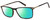 Profile View of John Varvatos V408 Designer Polarized Reading Sunglasses with Custom Cut Powered Green Mirror Lenses in Gloss Brown Beige Demi Tortoise Havana Black Unisex Rectangular Full Rim Acetate 58 mm