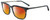 Profile View of John Varvatos V411 Designer Polarized Sunglasses with Custom Cut Red Mirror Lenses in Gloss Grey Blue Marble Silver Unisex Square Full Rim Acetate 51 mm