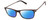 Profile View of John Varvatos V412 Designer Polarized Sunglasses with Custom Cut Blue Mirror Lenses in Gloss Dark Brown Auburn Marble Silver Unisex Rectangular Full Rim Acetate 54 mm