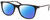 Profile View of John Varvatos V418 Designer Polarized Sunglasses with Custom Cut Blue Mirror Lenses in Gloss Black Gunmetal Skull Accents Clear Unisex Panthos Full Rim Acetate 52 mm