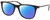 Profile View of John Varvatos V418 Designer Polarized Reading Sunglasses with Custom Cut Powered Blue Mirror Lenses in Gloss Black Gunmetal Skull Accents Clear Unisex Panthos Full Rim Acetate 52 mm