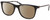 Profile View of John Varvatos V418 Designer Polarized Reading Sunglasses with Custom Cut Powered Amber Brown Lenses in Gloss Black Gunmetal Skull Accents Clear Unisex Panthos Full Rim Acetate 52 mm