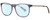 Profile View of John Varvatos V419 Designer Blue Light Blocking Eyeglasses in Blue Crystal Gunmetal Skull Accents Clear Black Marble Unisex Panthos Full Rim Acetate 54 mm