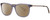 Profile View of John Varvatos V419 Designer Polarized Reading Sunglasses with Custom Cut Powered Amber Brown Lenses in Blue Crystal Gunmetal Skull Accents Clear Black Marble Unisex Panthos Full Rim Acetate 54 mm