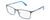 Profile View of Police VPLA46 Designer Bi-Focal Prescription Rx Eyeglasses in Matte Navy Blue Cyan Silver Unisex Rectangular Full Rim Metal 56 mm