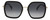 Front View of Police SPLA20 Women's Square Sunglasses in Black Glitter Gold/Grey Gradient 58mm