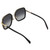 Close Up View of Police SPLA20 Women's Square Sunglasses in Black Glitter Gold/Grey Gradient 58mm