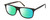 Profile View of Chopard SCH294 Designer Polarized Reading Sunglasses with Custom Cut Powered Green Mirror Lenses in Gloss Dark Brown Tortoise Havana Gunmetal Unisex Panthos Full Rim Acetate 57 mm